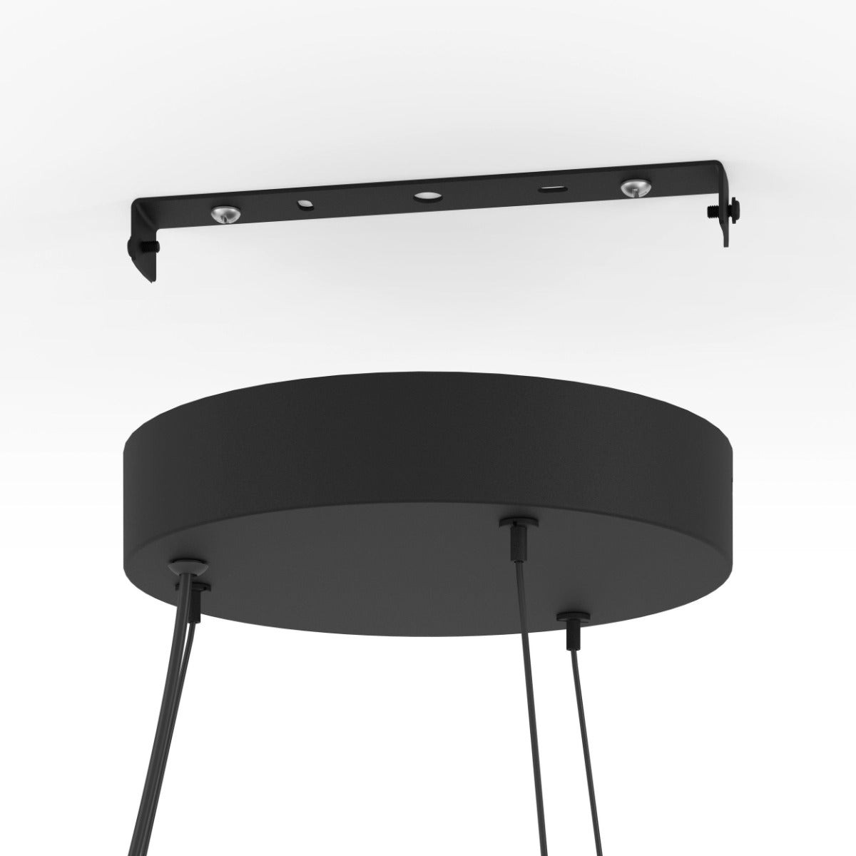 ALTAGRACIA ROUND PENDANT LIGHT 70W LED BLACK WITH GOLD ACCENT 390031