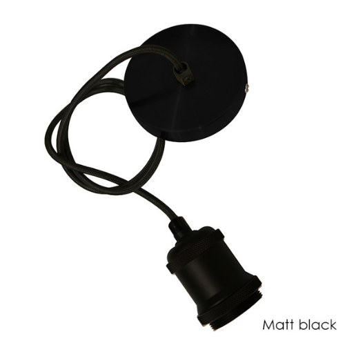 LUSION PENDANT 850MM ES MATT BLACK LUS60213