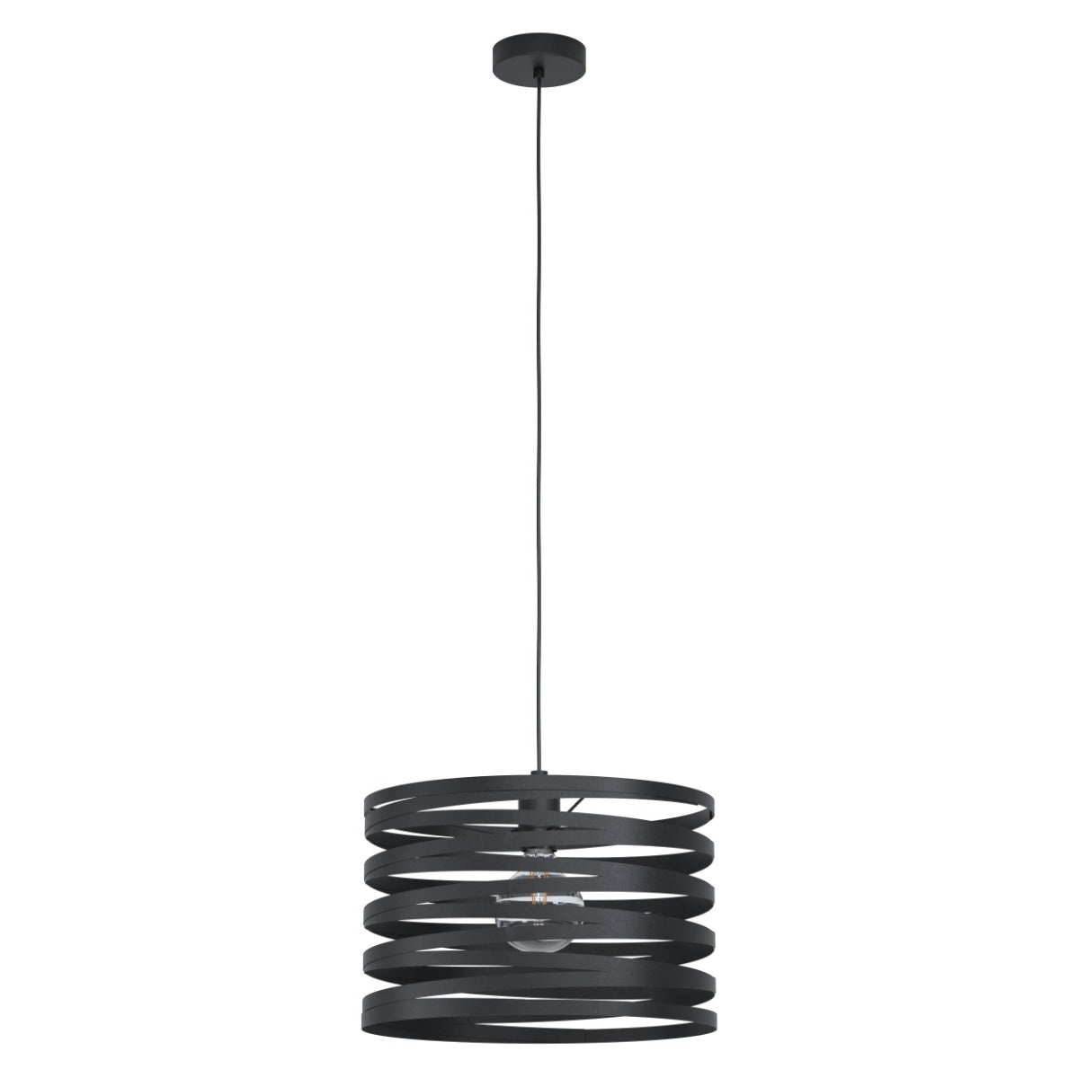 CREMELLA PENDANT LIGHT 1X40W E27 BLACK 370MM LARGE 99345N