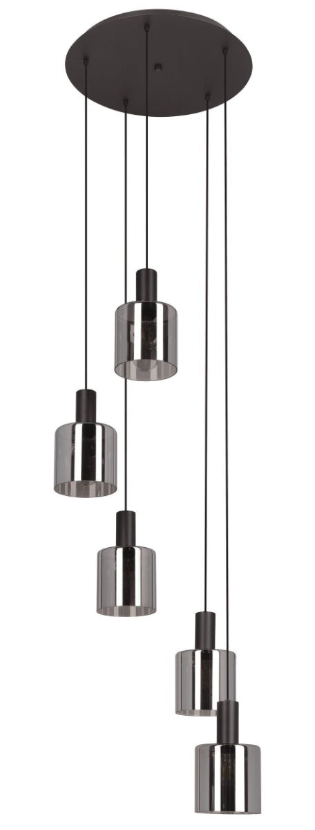 GOROSIBA  PENDANT LIGHT 5X40W E27 BLACK TRANSPARENT 205156N