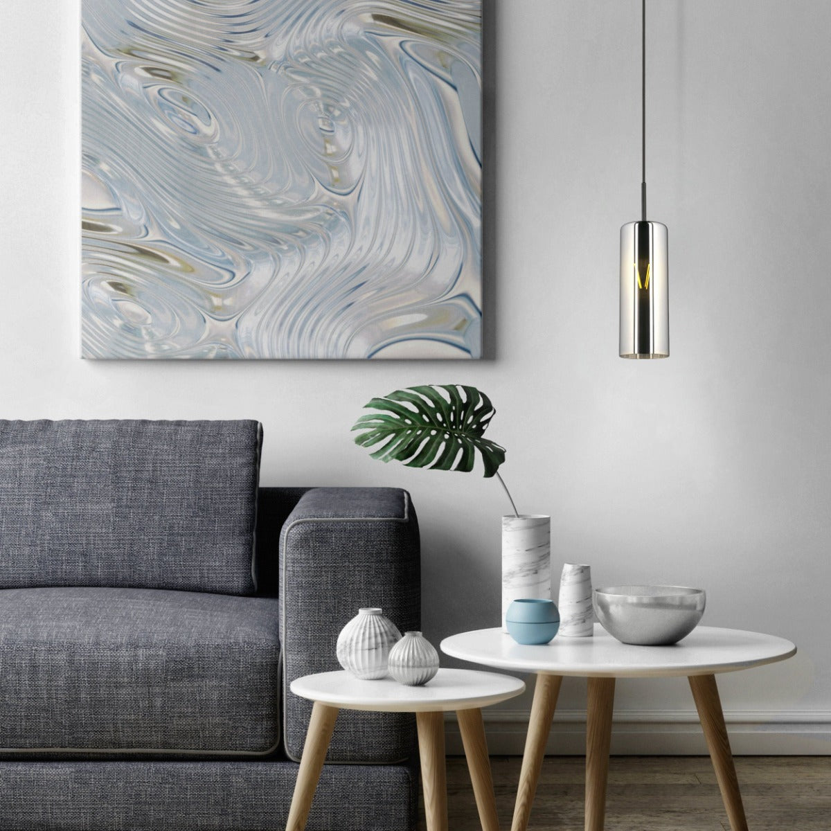 Selvino 1 Light Pendant 15W E27 Black Transperent  205159N