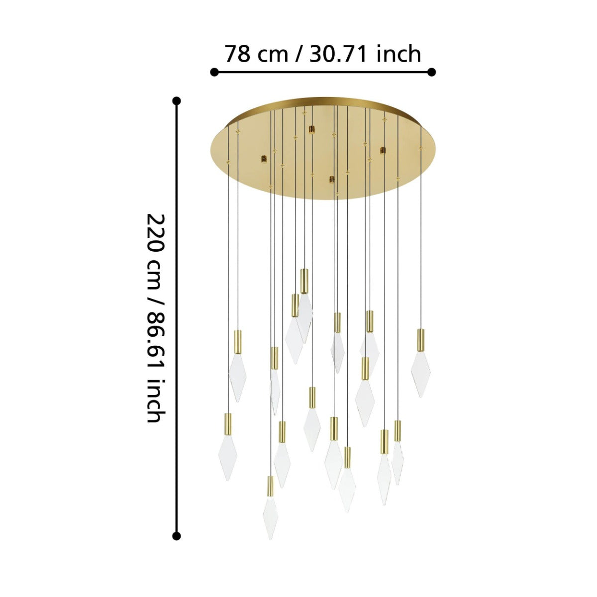 Mirador 16 Light 3W LED Pendant Brass Warm White 390361