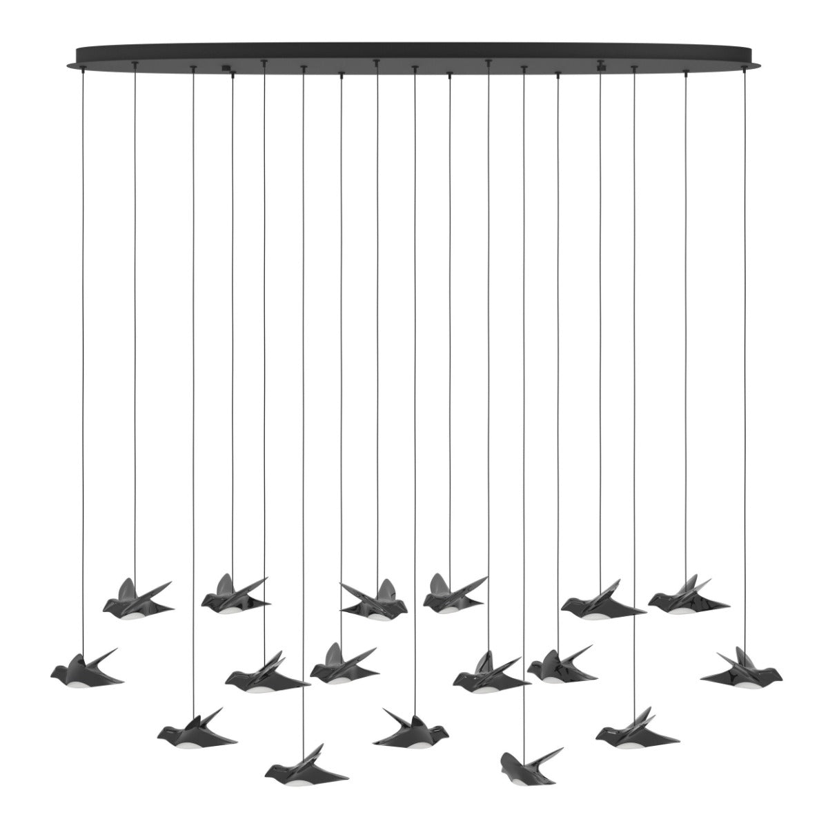 PARATEBUENO PENDANT LIGHT 17X3W LED 3000K NICKEL-NERO OBLONG 390353