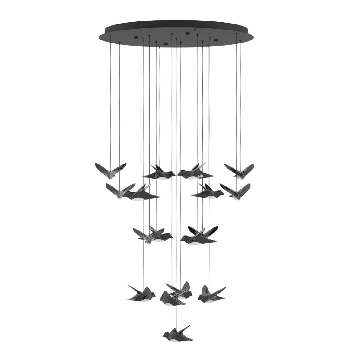 PARATEBUENO PENDANT LIGHT 17X3W LED 3000K NICKEL-NERO ROUND 390352