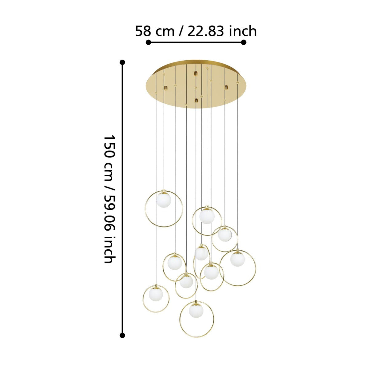 PORTOCOLOM 10X3W LED 3000K BRASS ROUND 390345