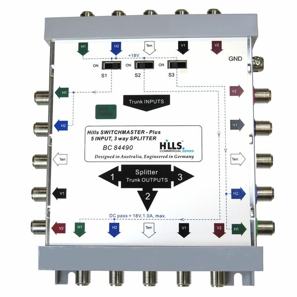 Hills Antenna BC84490 5-Wire, 3-Way Multi-Splitter