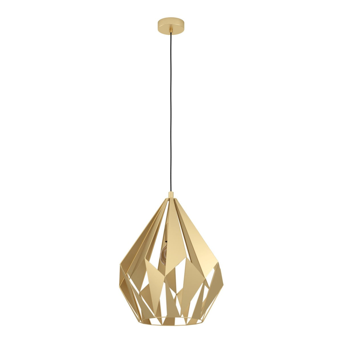 CARLTON PENDANT LIGHT 1X60W E27 BRASS MATT 2M LARGE 43815N