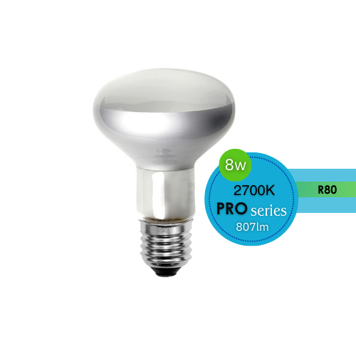 R80 REFLECTOR LED CLEAR 8W ES 2700K DIMMABLE LUS20917