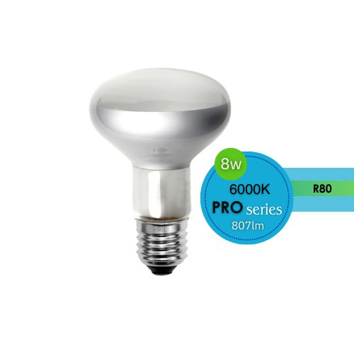 R80 REFLECTOR LED CLEAR 8W ES 6000K DIMMABLE LUS20918