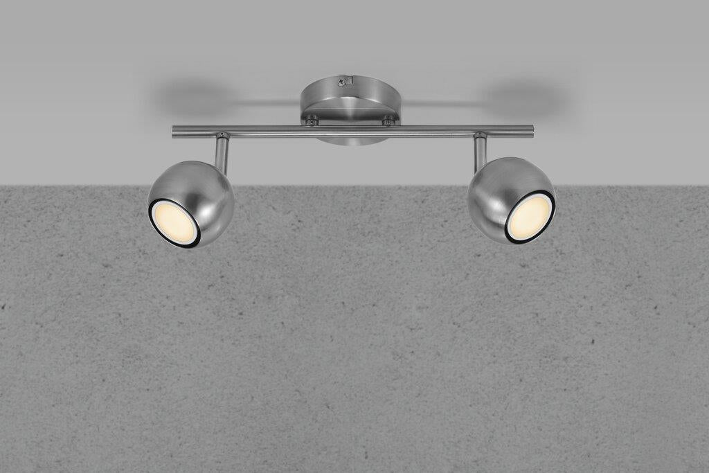 Chicago 2 light Spot bar Metal Brushed steel - 47450032