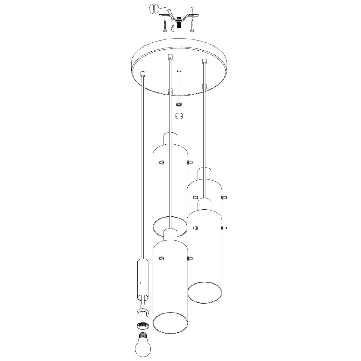 Montefino 5 light Pendant Black 97368