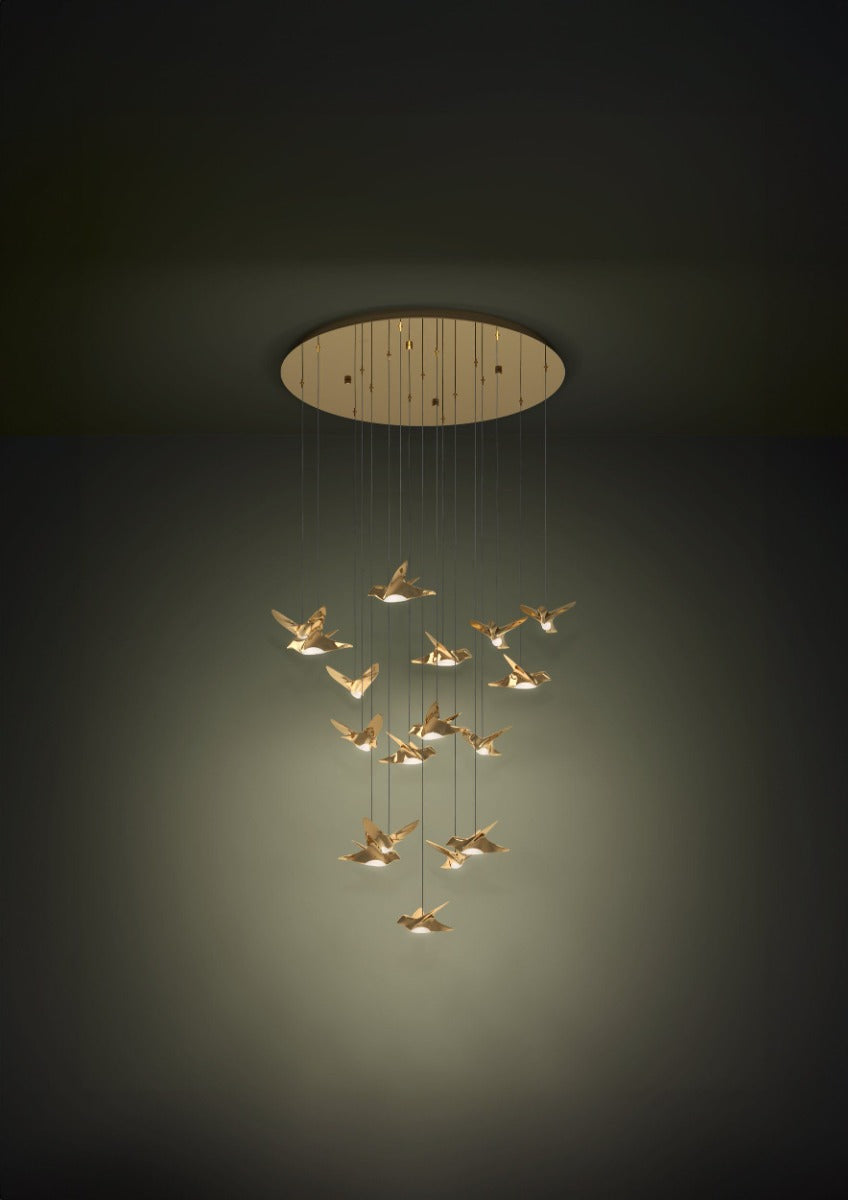 PARATEBUENO PENDANT LIGHT 17X3W LED 3000K BRASS ROUND 390398