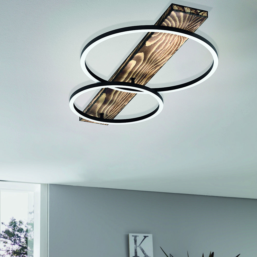 BOYAL CTC 24W 3000K BLACK WITH RUSTIC WOOD ACCENT  99408