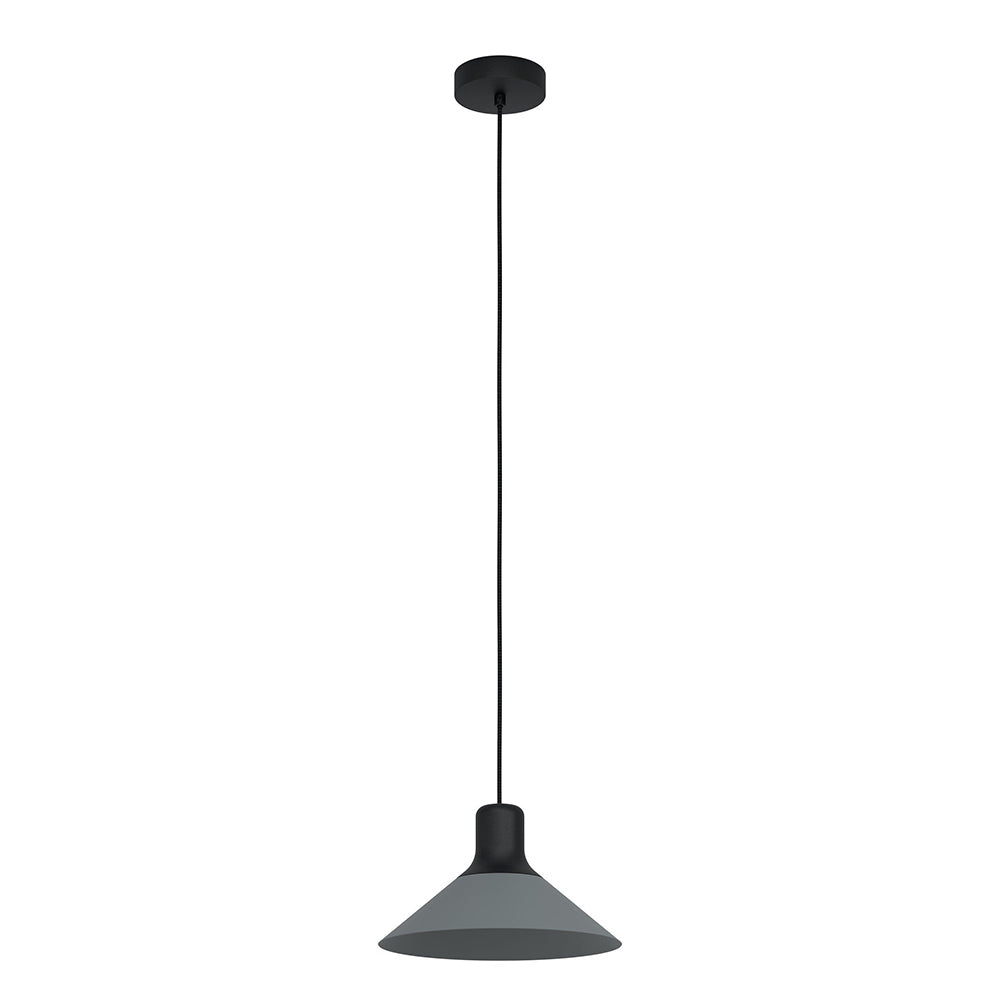 ABREOSA pendant light 28W E27 BLACK WITH GREY SHADE 99511N