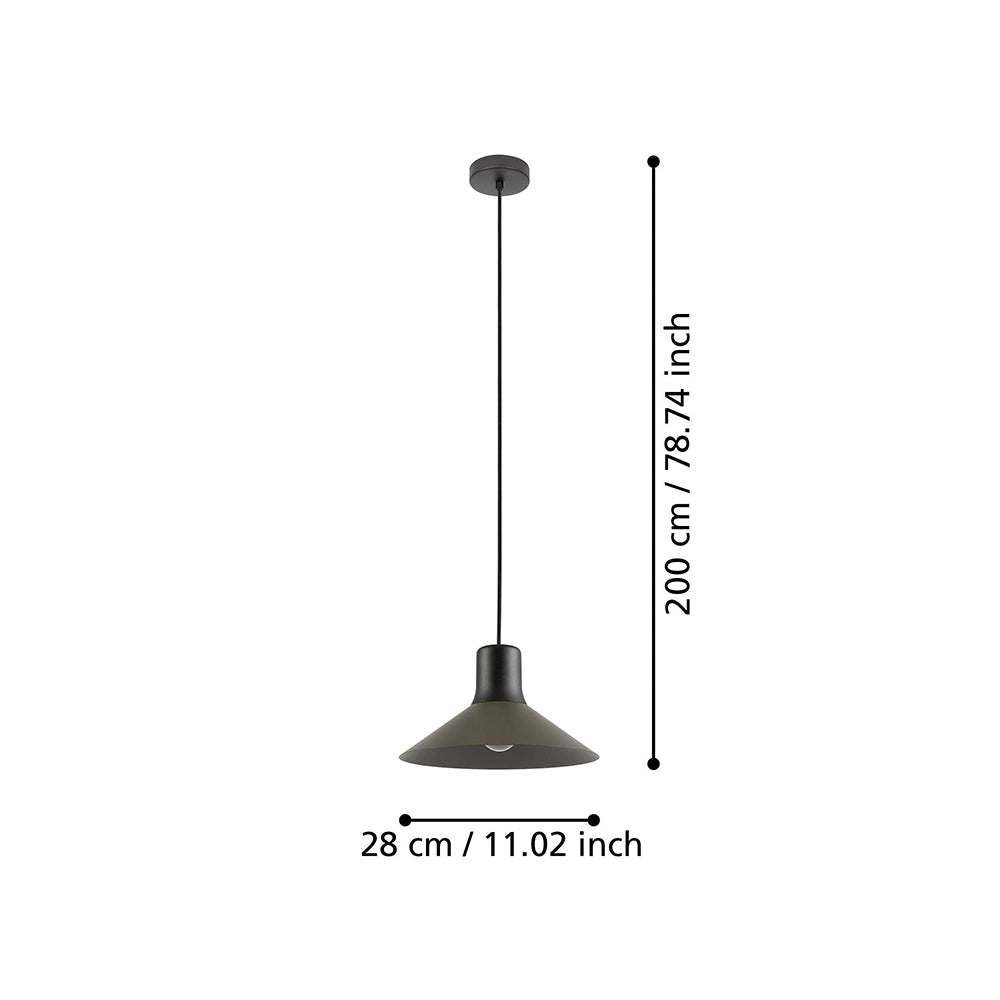 ABREOSA pendant light 28W E27 BLACK WITH GREY SHADE 99511N