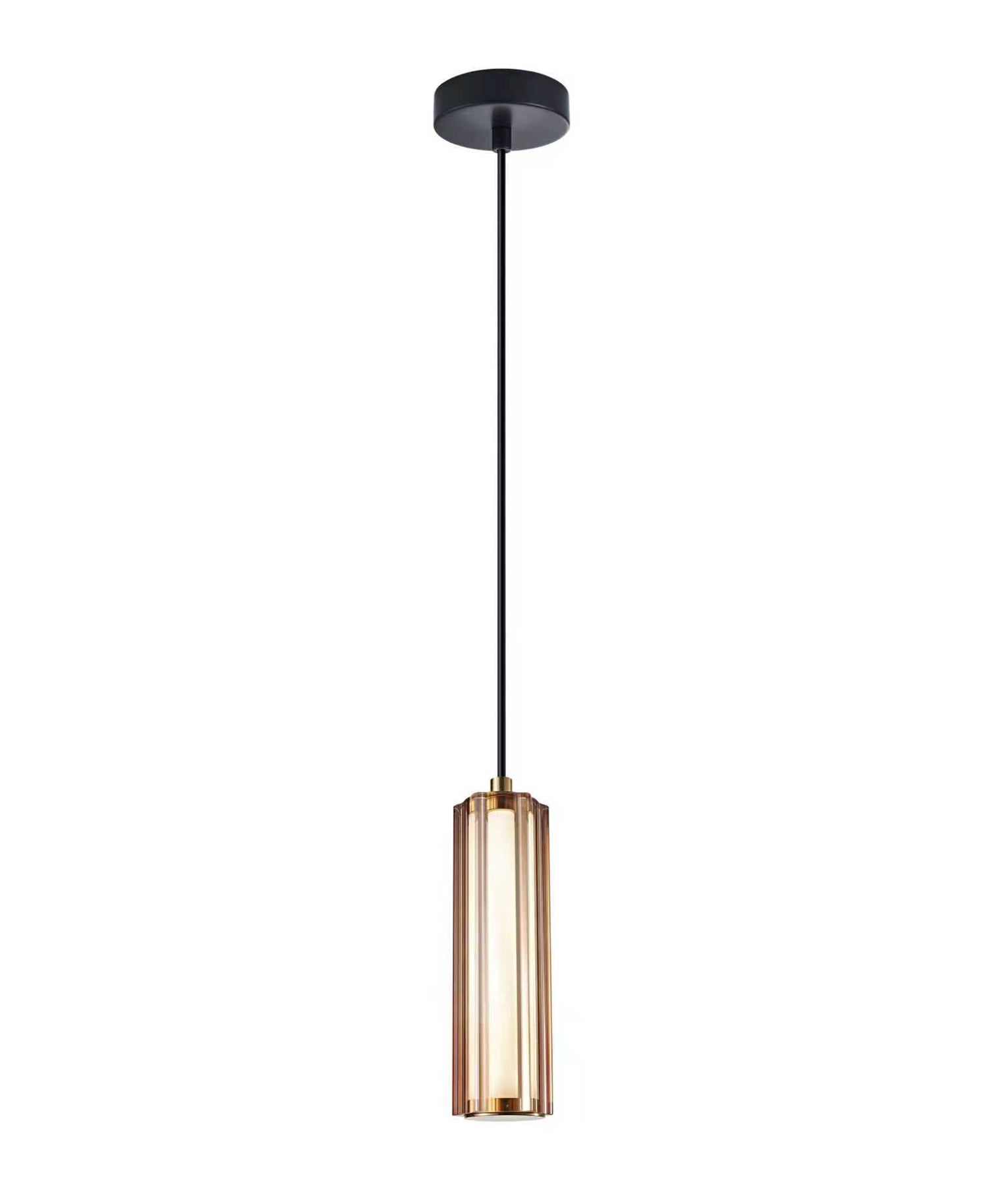 CLA Lighting FRECCIA LED Tri-CCT Glass Curve Cylinder Pendant Light