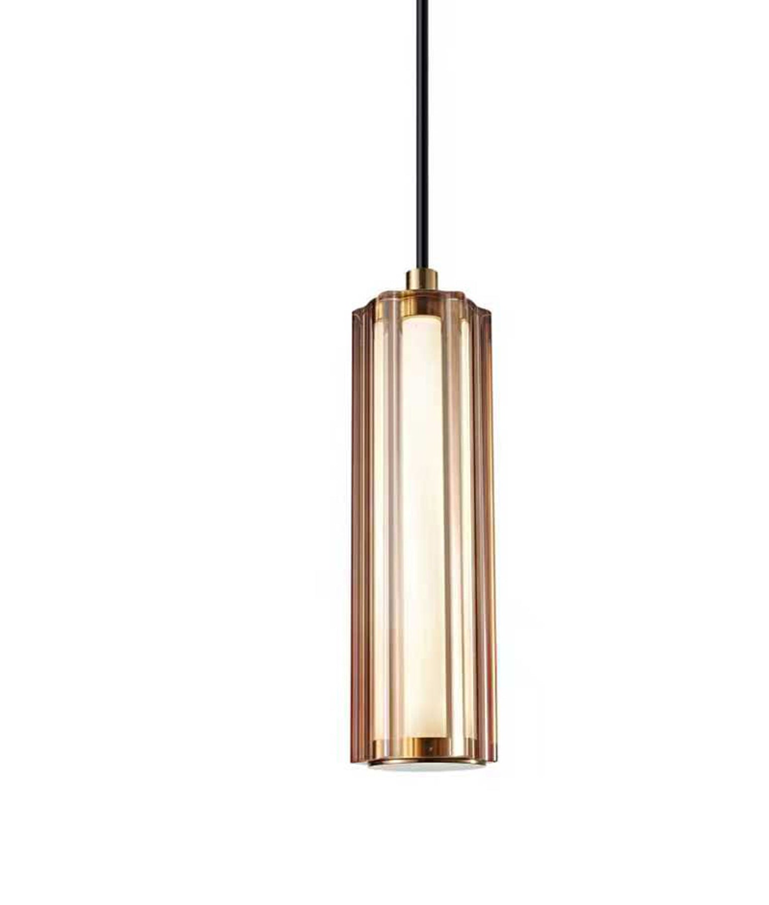 CLA Lighting FRECCIA LED Tri-CCT Glass Curve Cylinder Pendant Light