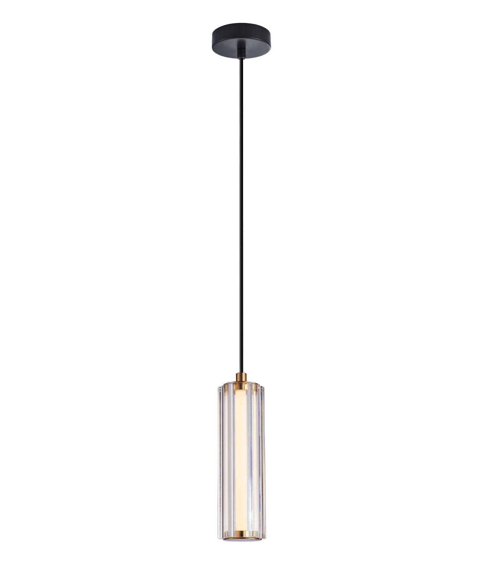 CLA Lighting FRECCIA LED Tri-CCT Glass Curve Cylinder Pendant Light