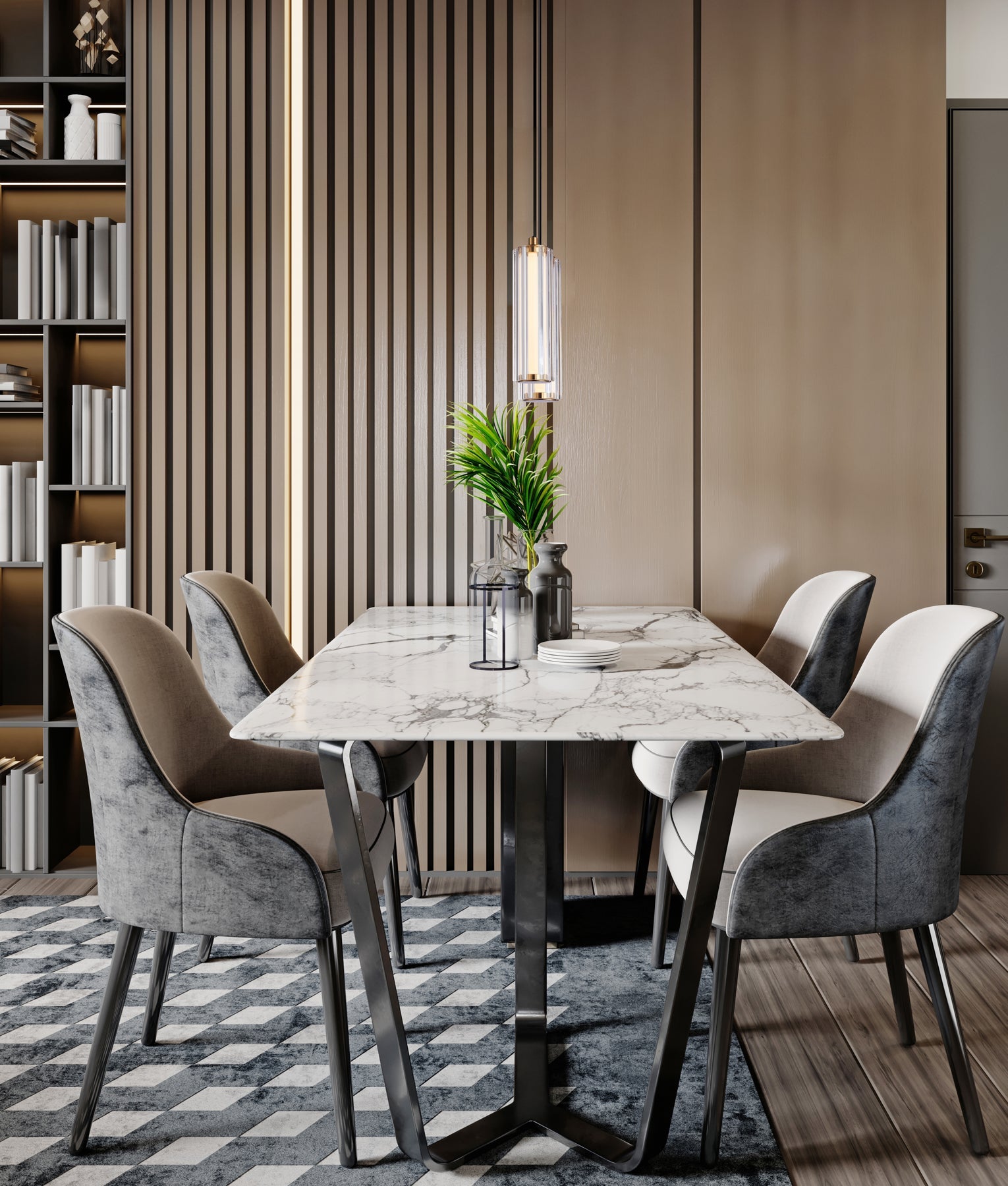 CLA Lighting FRECCIA LED Tri-CCT Glass Curve Cylinder Pendant Light