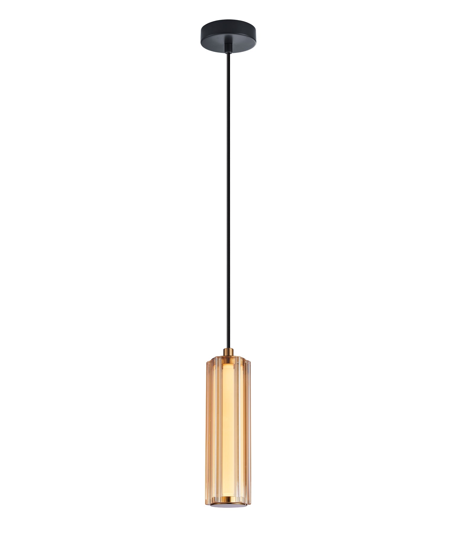 CLA Lighting FRECCIA LED Tri-CCT Glass Curve Cylinder Pendant Light