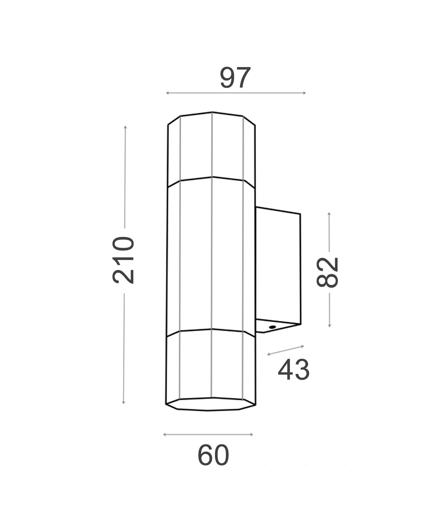 CLA Lighting OCTO GU10 Exterior Octagonal Pillar Lights IP65