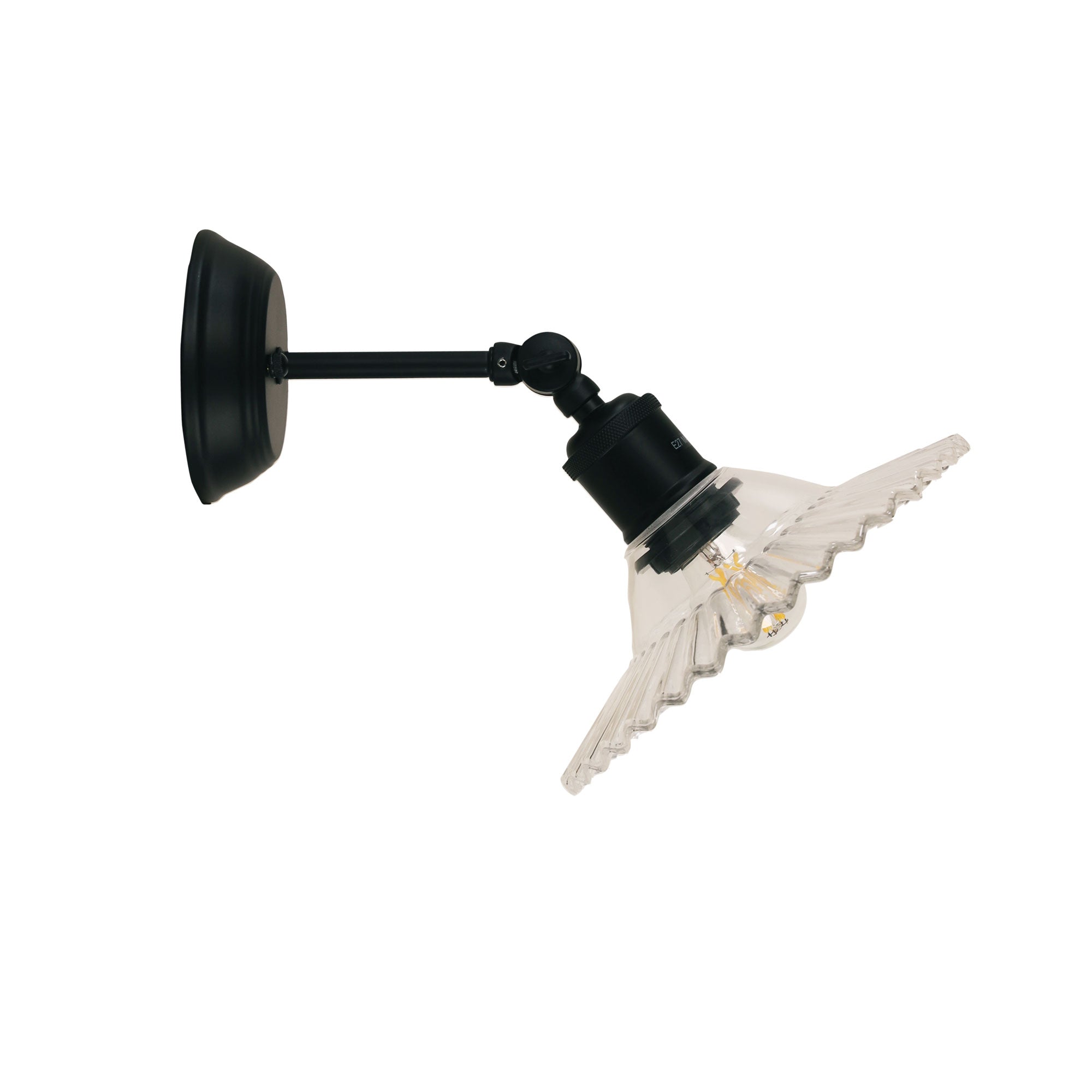 Oriel Lighting Croydon Wall Light Clear Glass Black