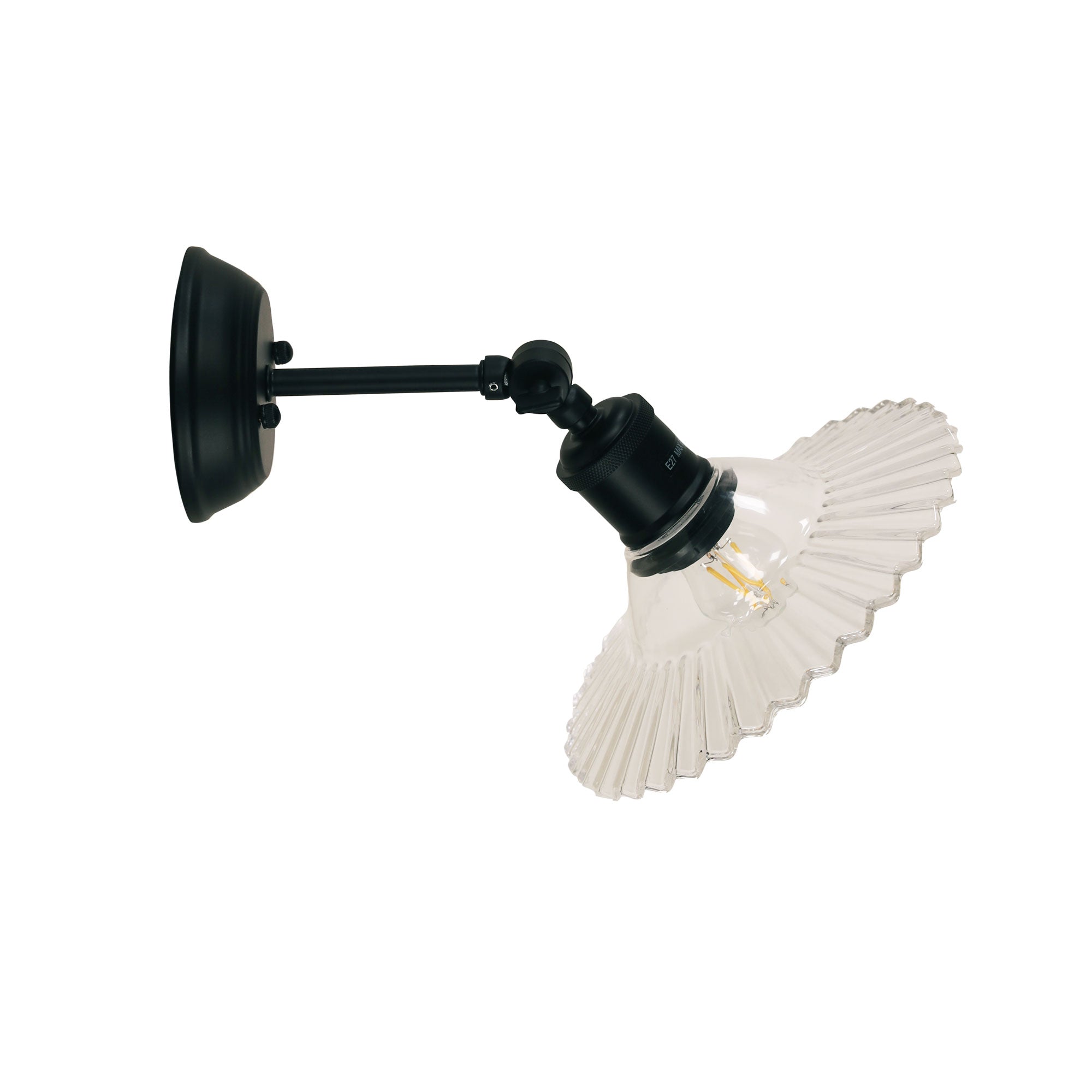 Oriel Lighting Croydon Wall Light Clear Glass Black