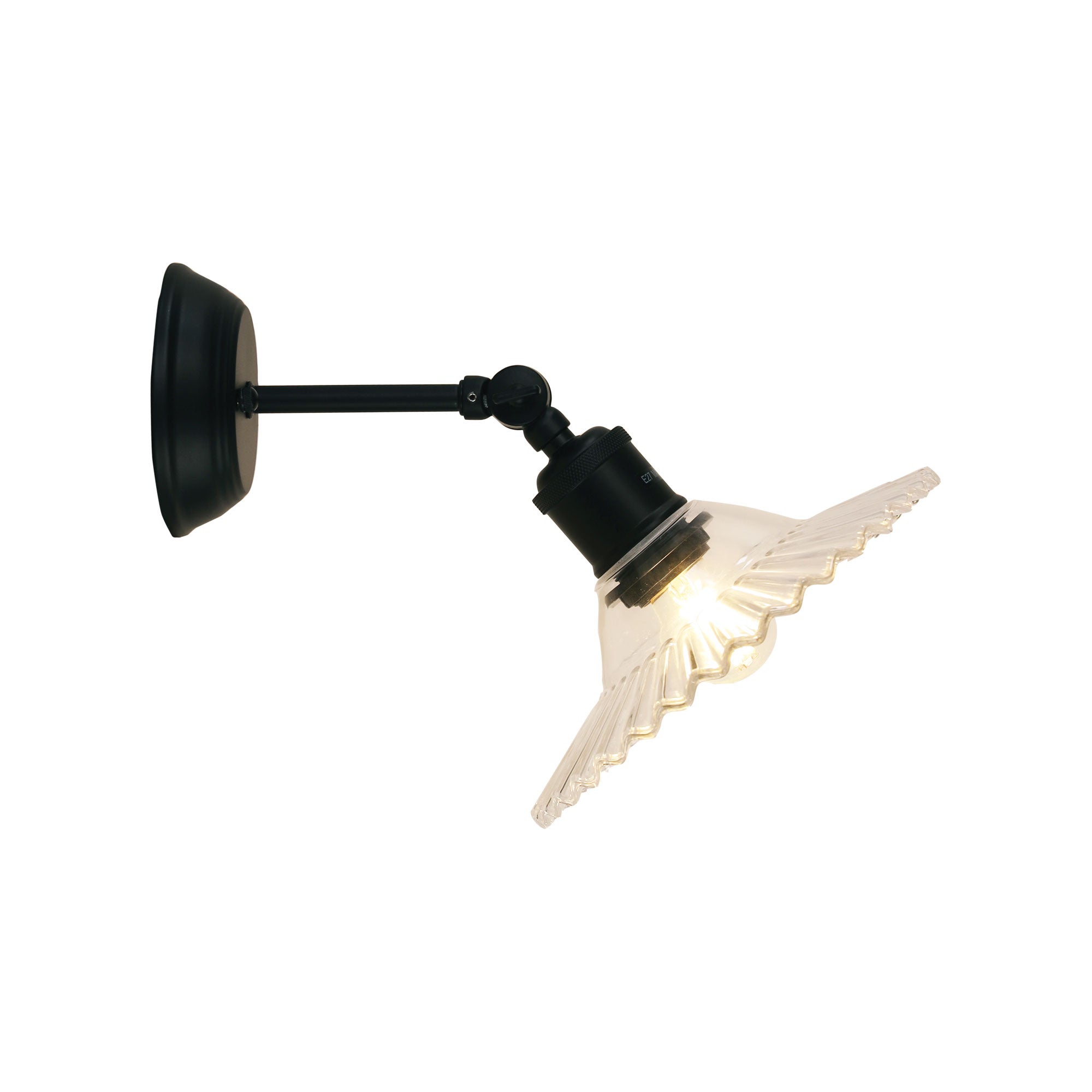 Oriel Lighting Croydon Wall Light Clear Glass Black