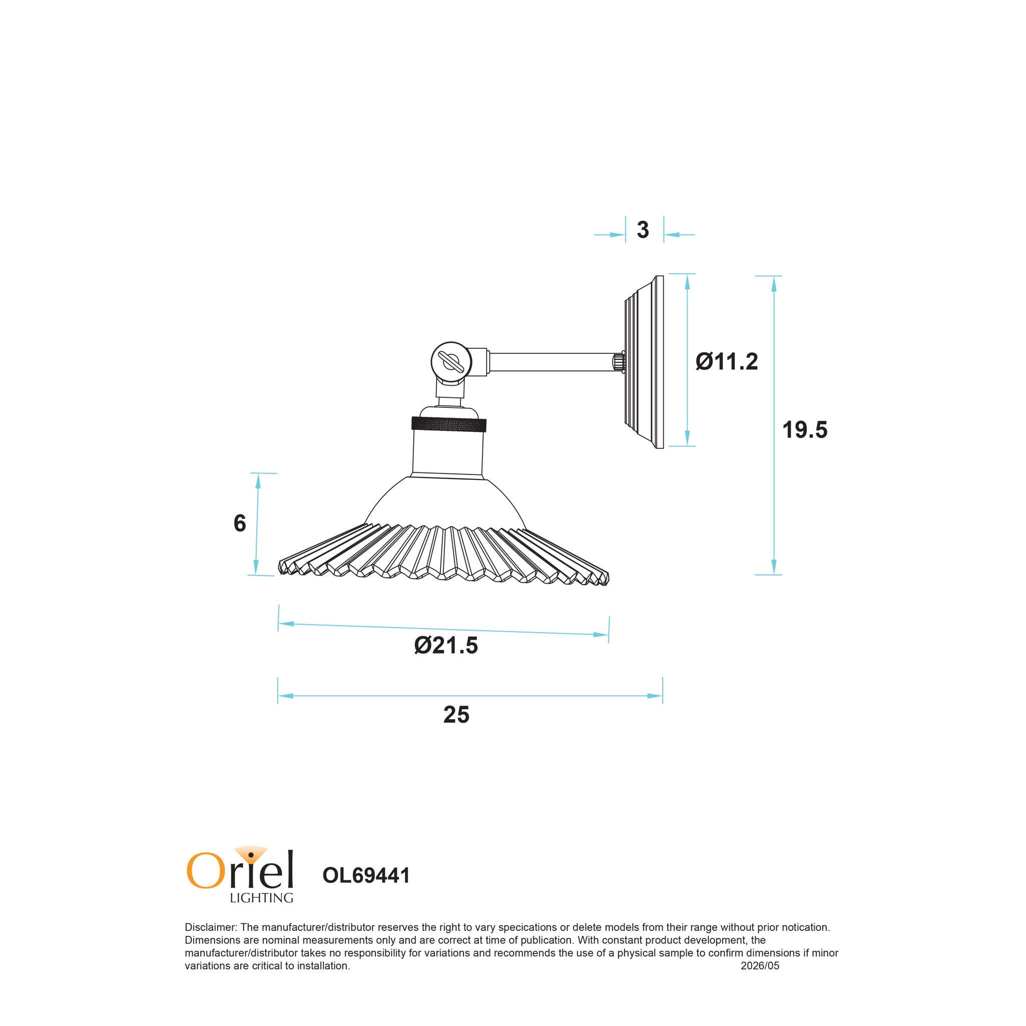 Oriel Lighting Croydon Wall Light Clear Glass Black