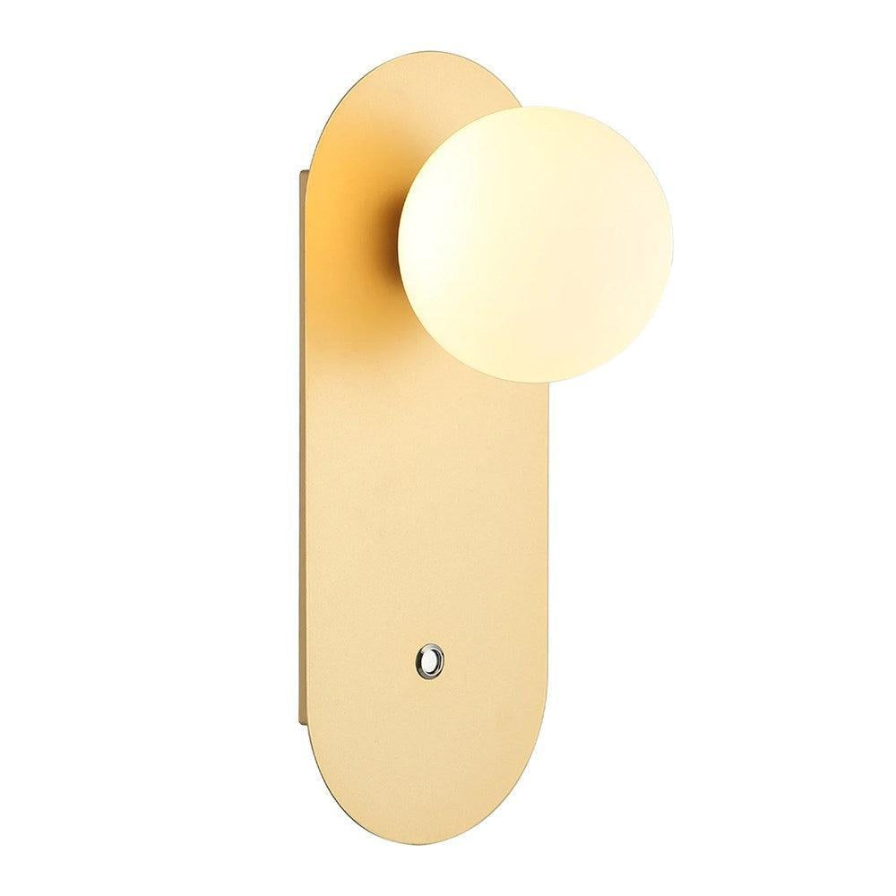 Ovalis Indoor Wall Light with Switch – Gold, Black, White Finish
