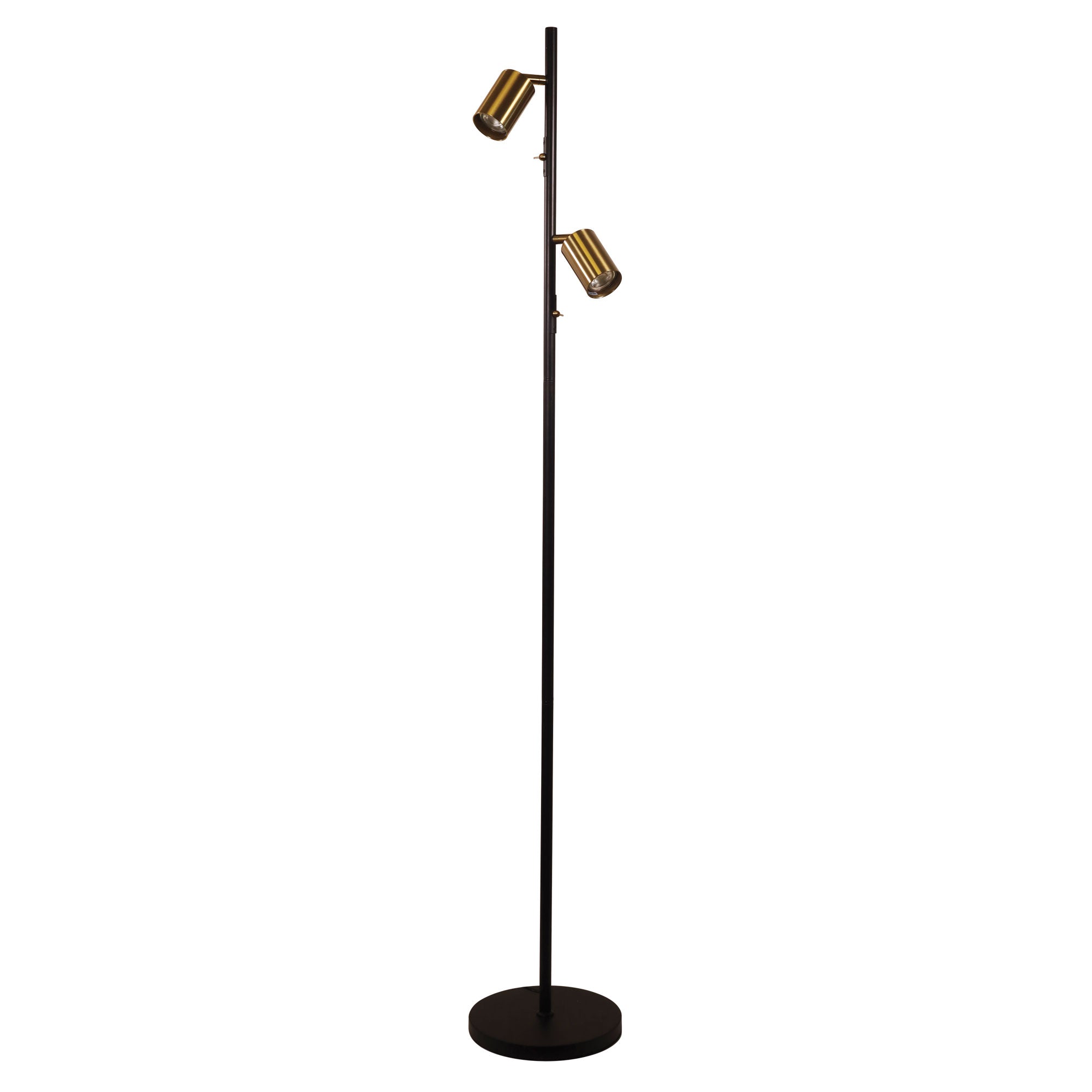 Stylux Lighting Ponte Twin Adjustable Floor Lamp Satin Brass