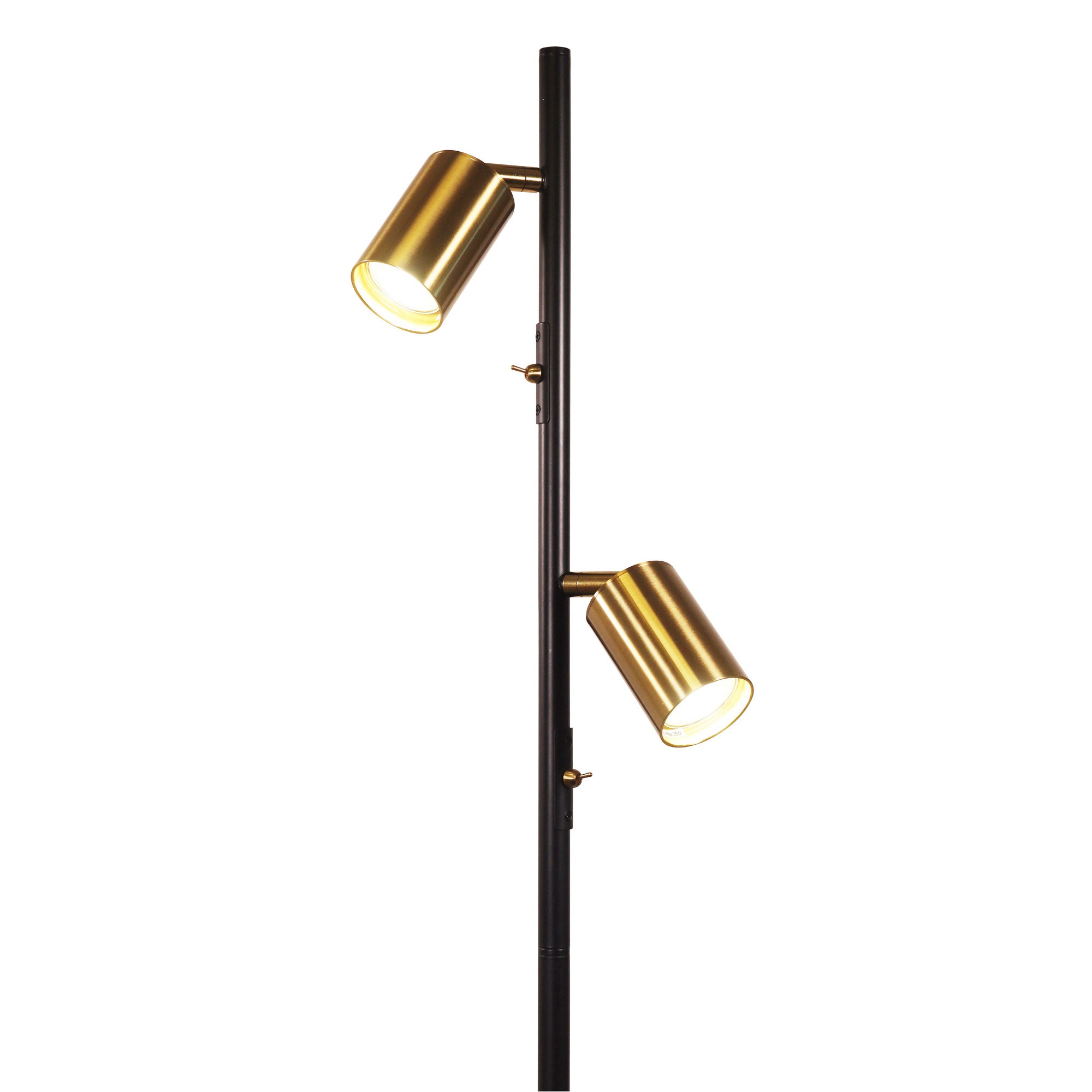Stylux Lighting Ponte Twin Adjustable Floor Lamp Satin Brass