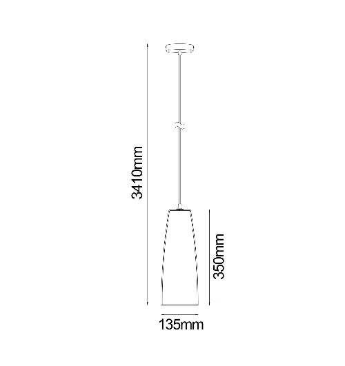  PENDANT ES 72W Copper coloured Glass with Silver Internal Flat Top Ellipse WTY  LAMINA1 CLA Lighting 