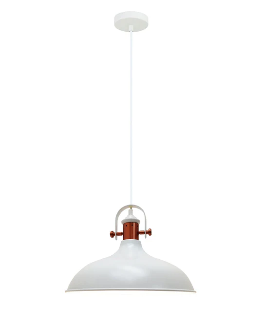 PENDANT ES 72W MATT WH DOME with Copper Plating NARVIK1 Cla Lighting