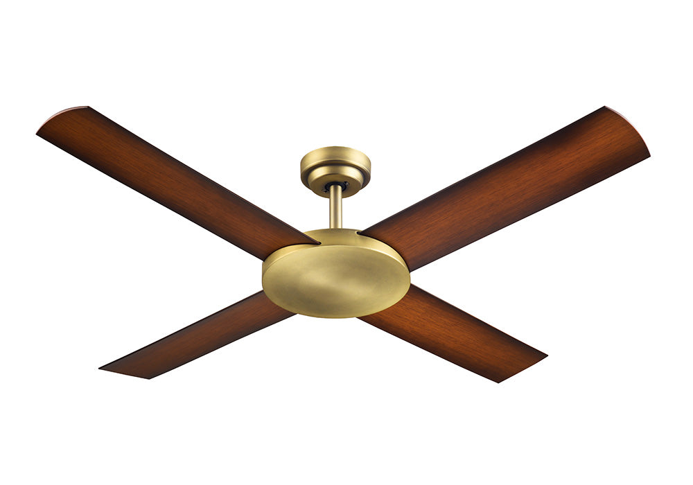Revolution 3 52" AC Ceiling Fan Antique Brass with Koa Blades - A3179
