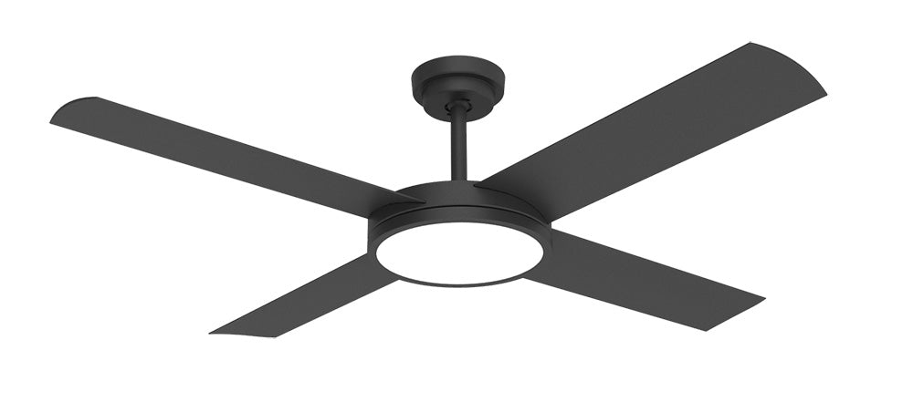 Revolution 3 52" 24W LED Dimmable AC Ceiling Fan Matt Black / Cool White - A3184