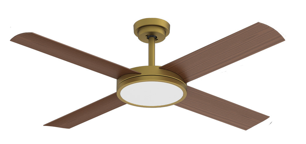 Revolution 3 52" 24W LED Dimmable AC Ceiling Fan Antique Brass / Cool White - A3186