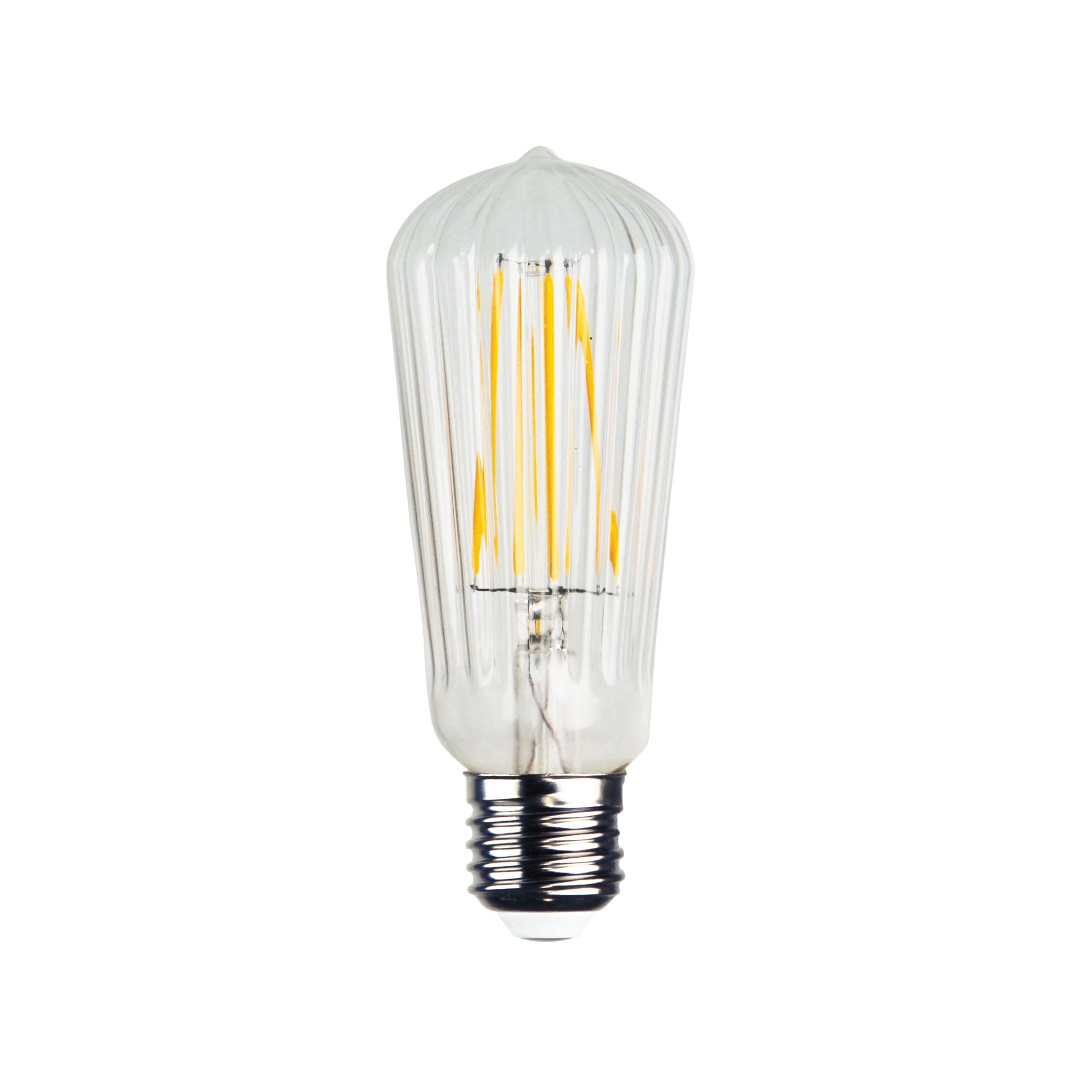 LED FILAMENT ST64 RIBBED 2W E27 2200K CLEAR - A-LED-8902222