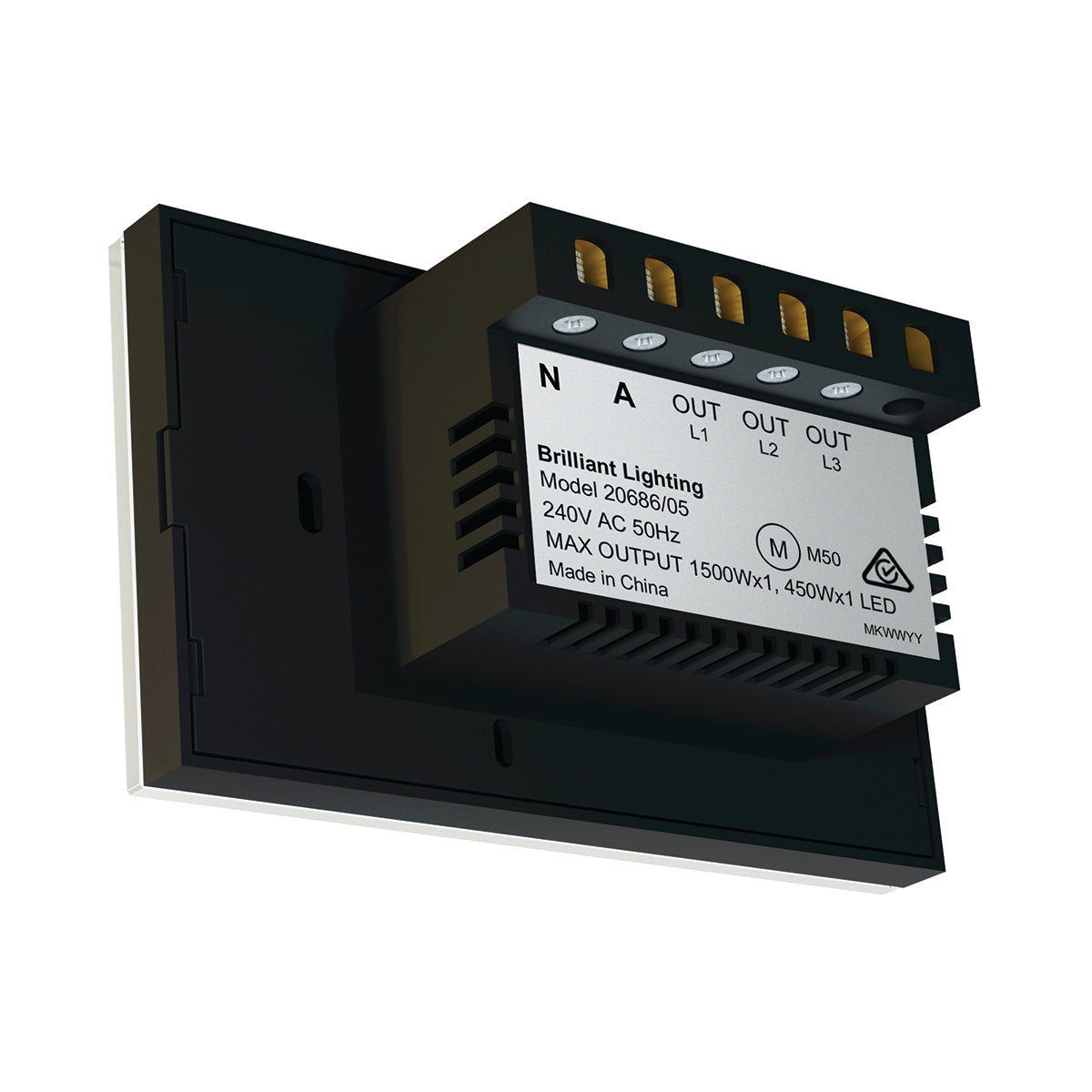 ELITE GLASS WALL SWITCH 3 GANG -20686/05