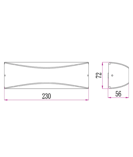 WALL LED S/M Dark Grey Curved UP/Dn  APIS1 Cla Lighting