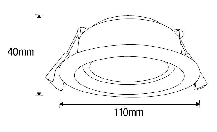 Tradetec Arte Gimble 10w Tricolour LED Downlight White - TLAG34510WD