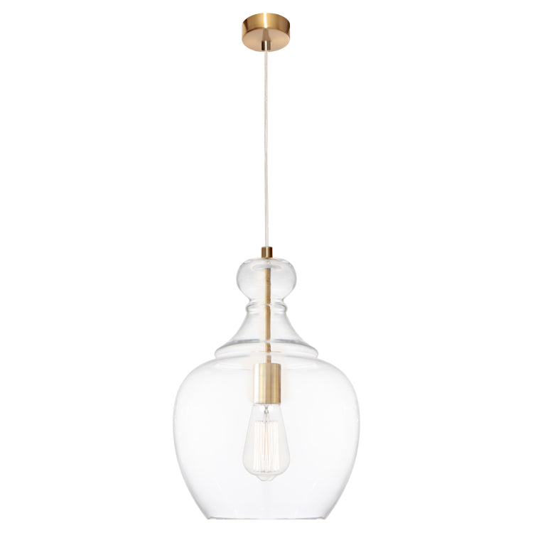 Bellac Polished Gold 1lt Pendant Light with Adjustable Cable