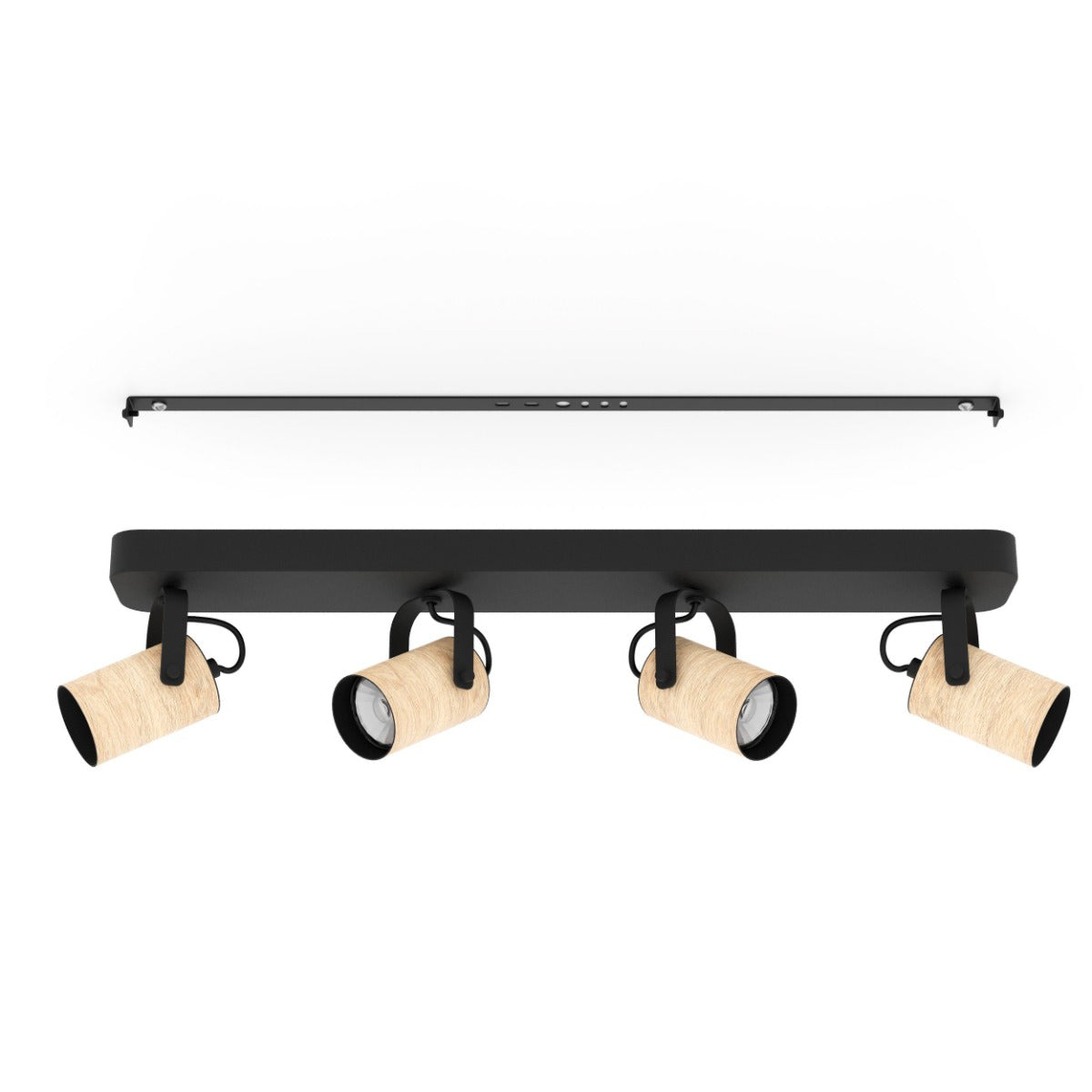 CAYUCA SP 4X5W GU10 LED 4000K BLK/WOOD 900438N