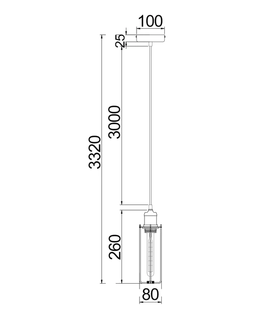 CLA LIGHTING IRON CAGE BLK TUBULAR E27 Pendants BLACKBAND3 Cla lighting