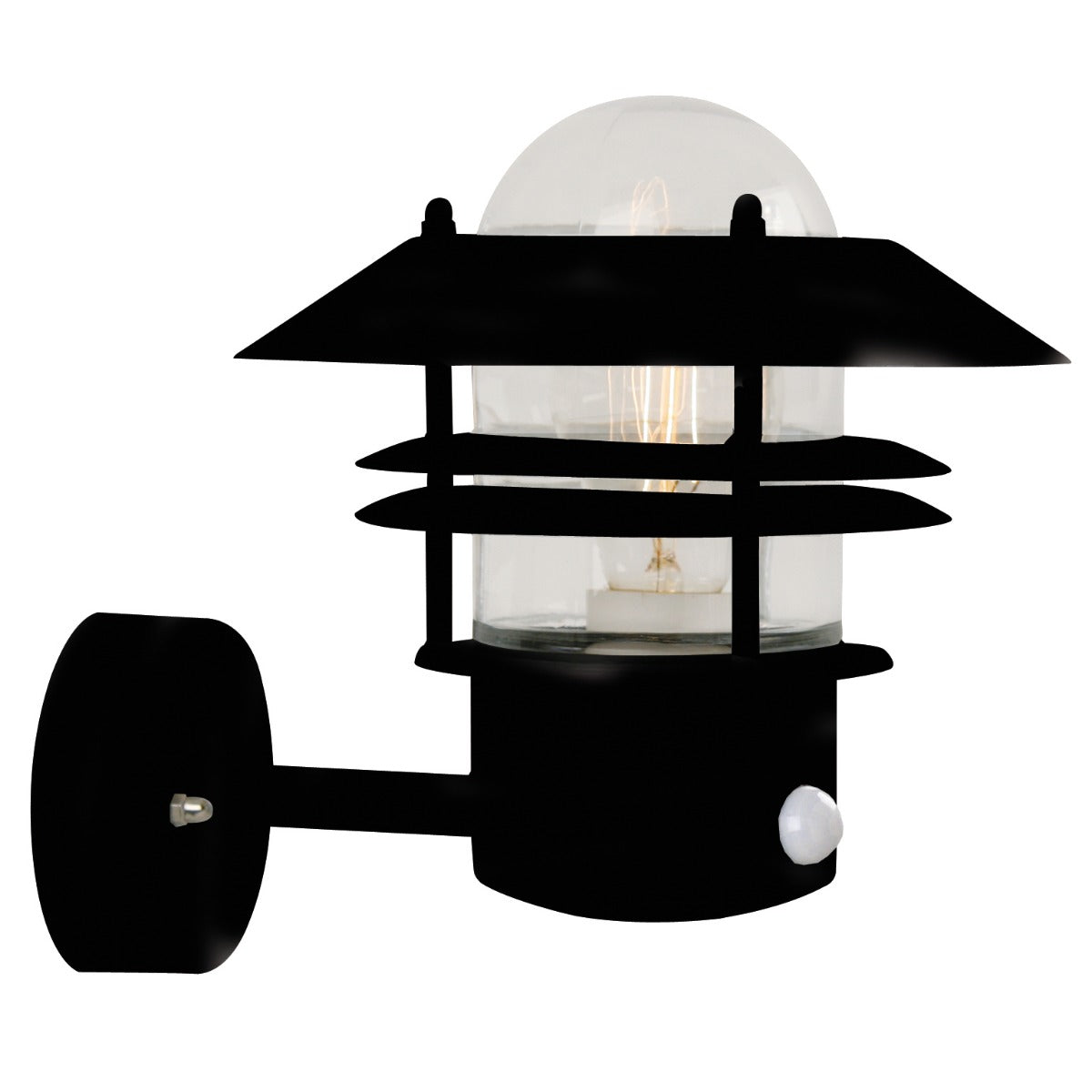 Blokhus Sensor Wall Black Galvanized Steel/Glass Clear IP54 E27 - 25031003