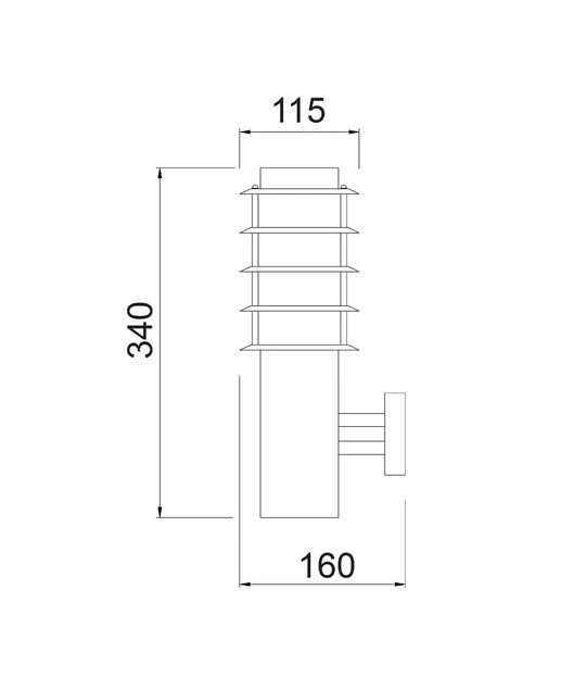 BORDA Exterior E27 Surface Mounted Louvred Wall Light IP44- BORDA1