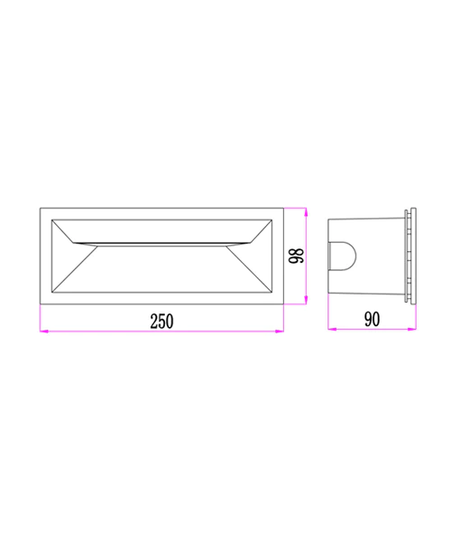 WALL LED 240V RECD Dark Grey Rect  BRICK0001 Cla Lighting
