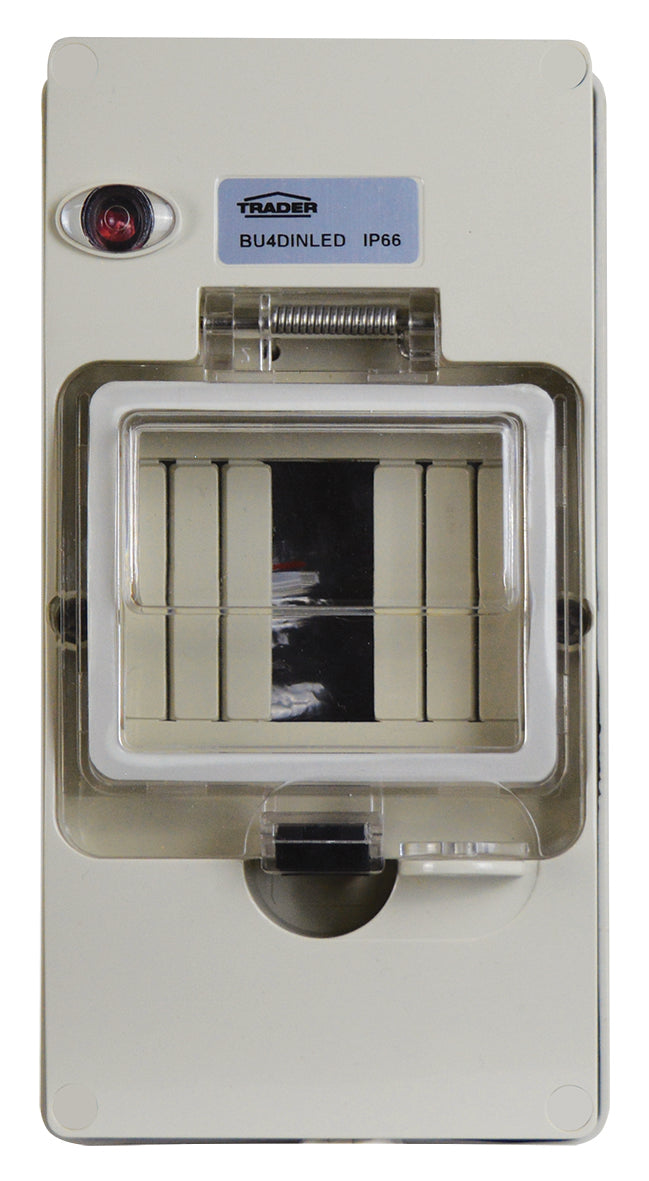 Trader Gsm Enclosure Din 4 POLE IP66 With LED - BU4DINLED