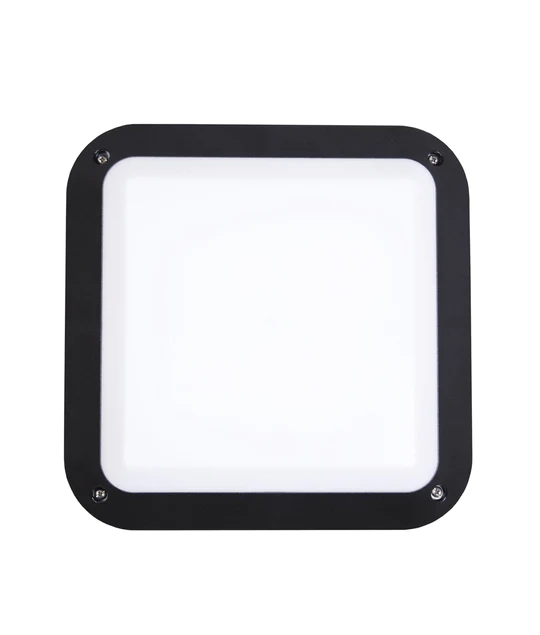 240V LED Exterior Bulkhead Lights Black CW Square 4000K BULK5