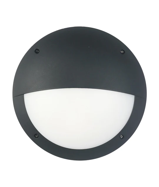 240V LED Exterior Bulkhead Lights Black CW Eyelid 4000K BULK7